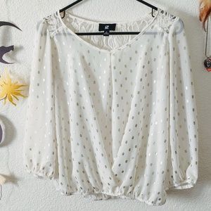Dainty Polk-A-Dot Lace Blouse